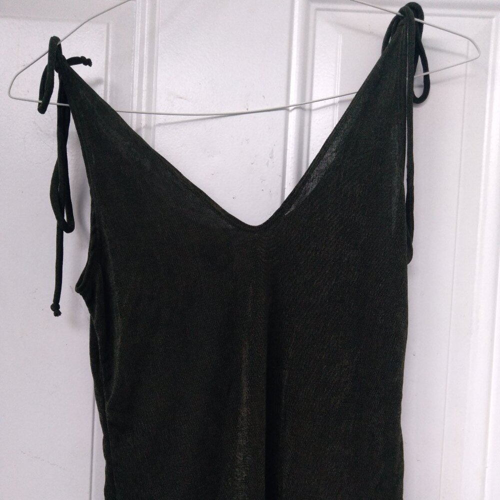 Olive Green Sleeveless Tie-strap top Intimately Free People Size M Medium